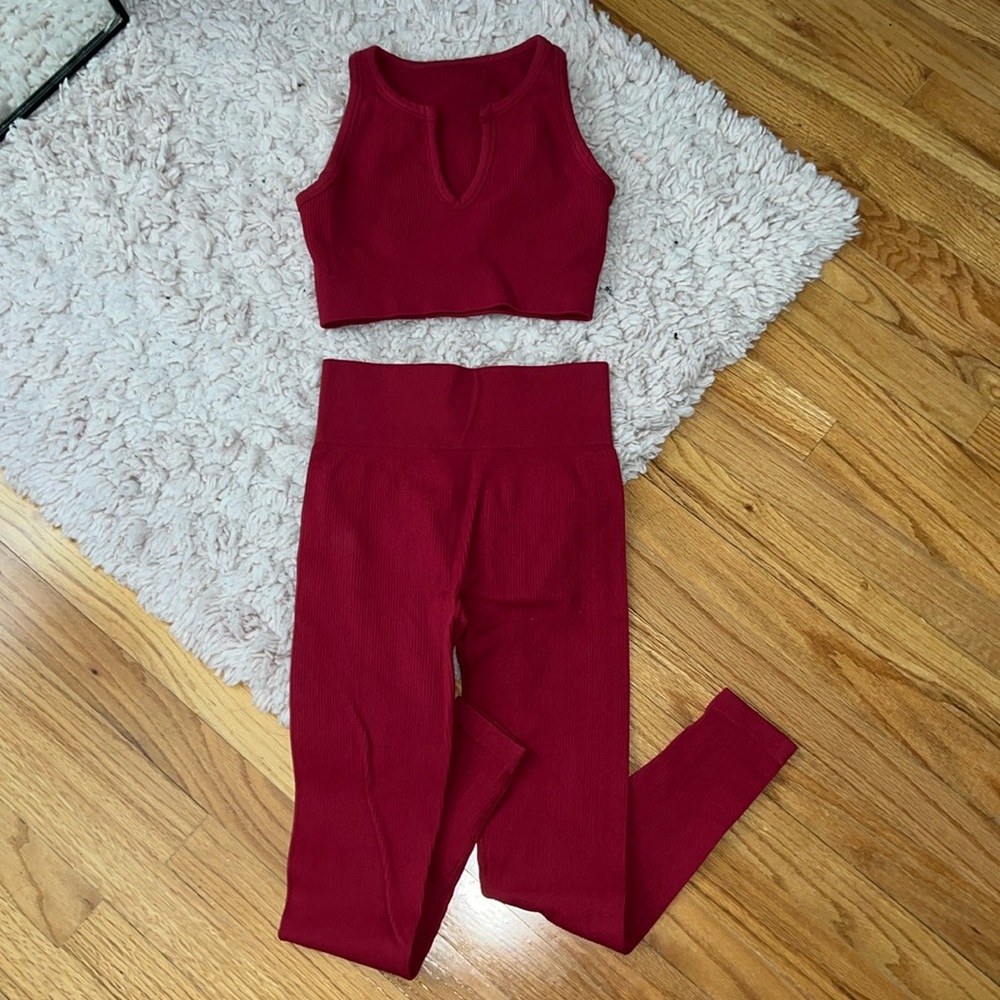 Burgundy/Red Workout Set
